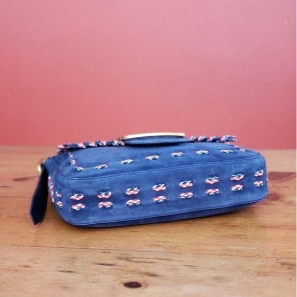 NWT Tory Burch Sawyer Stitch Suede Shoulder Bag - Picture 6 of 8